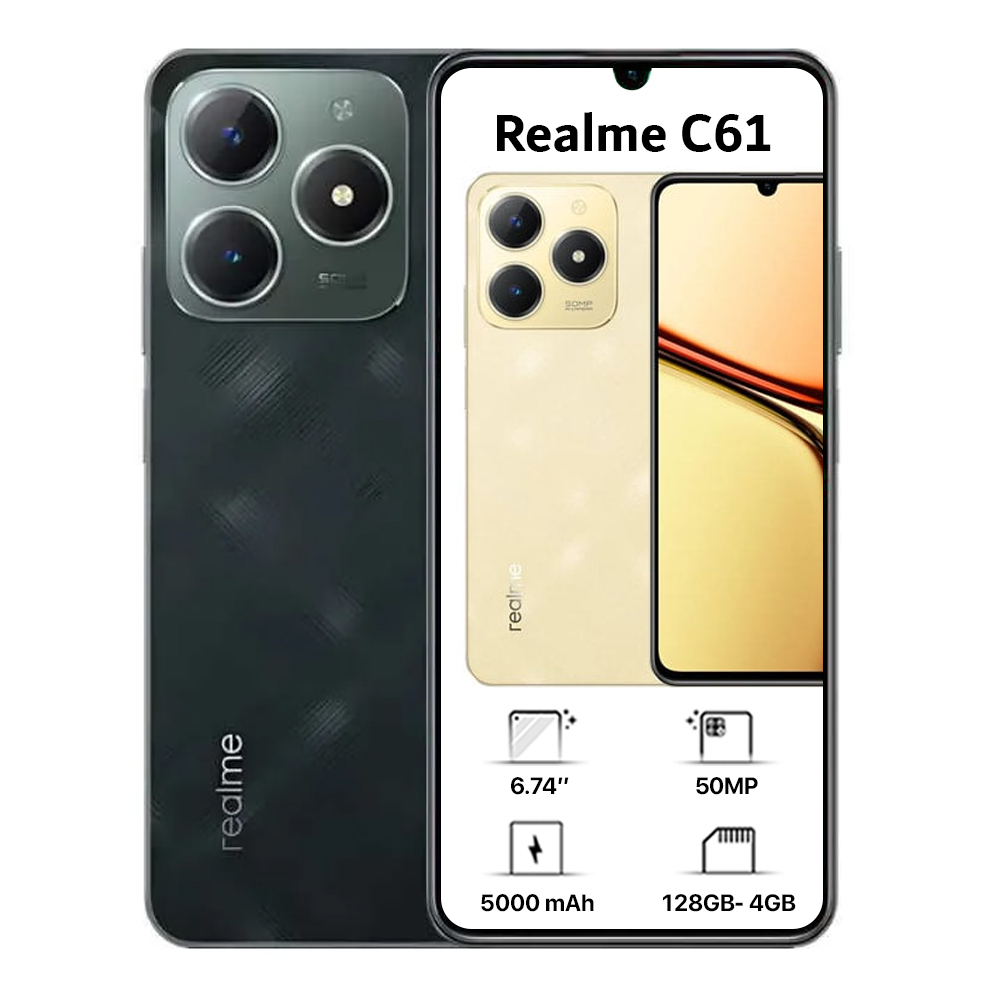 Realme C61 Dual Sim - 128GB, 4GB Ram,4G