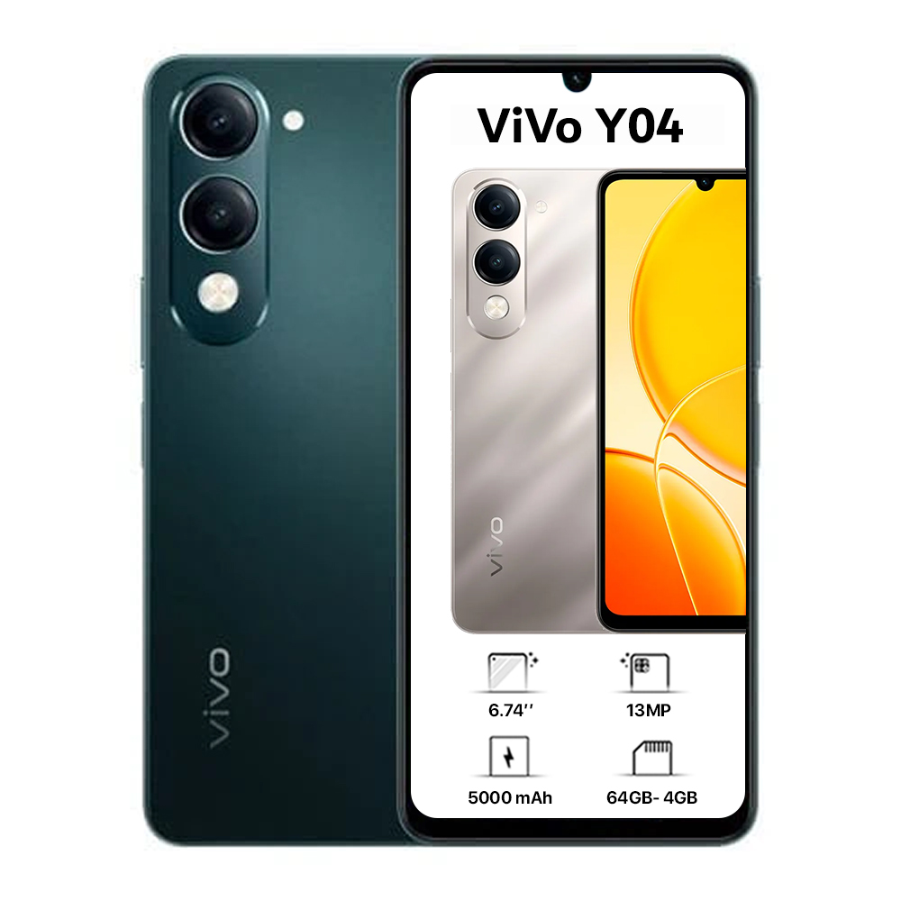 Vivo Y04 Dual Sim - 64GB, 4GB Ram, 4G