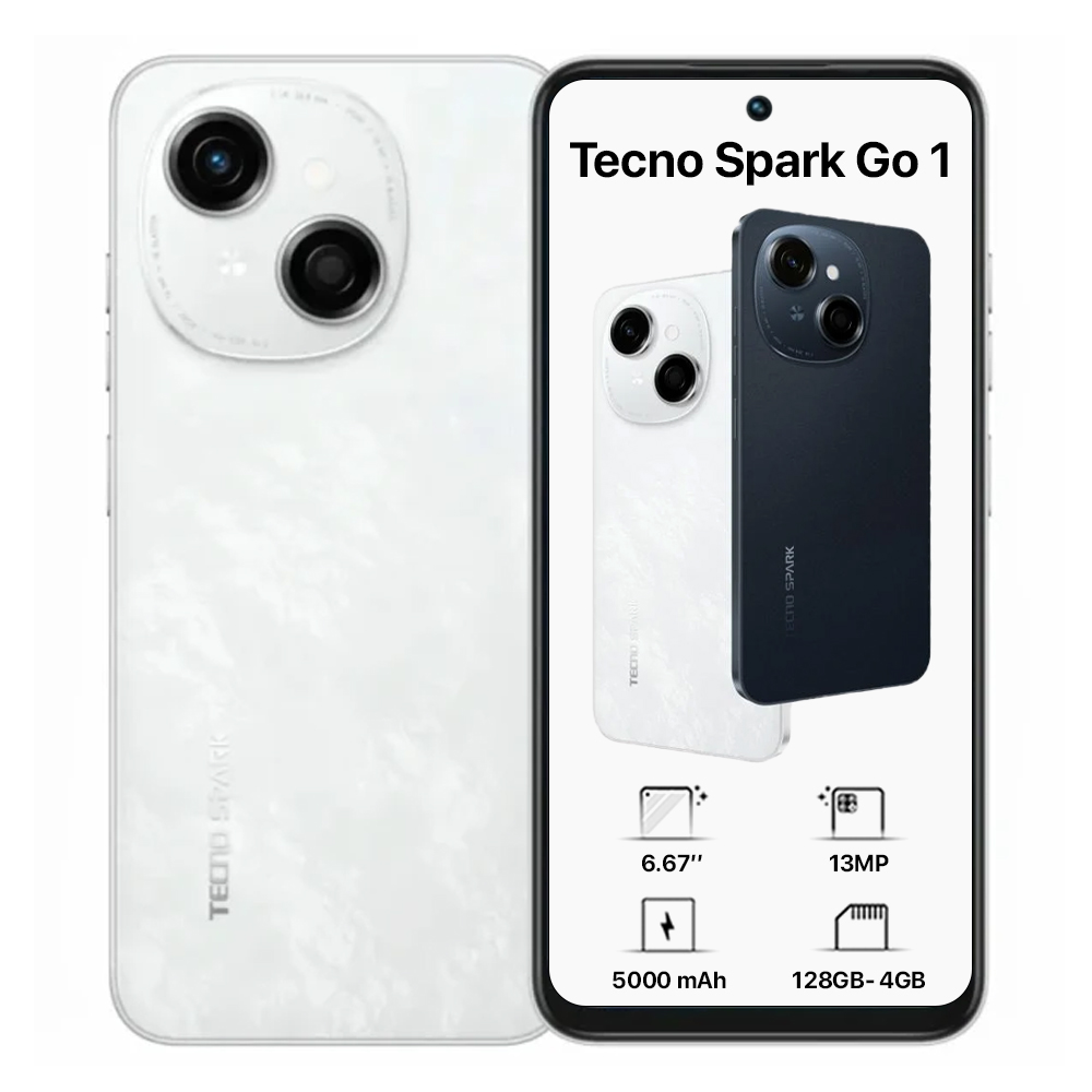 Tecno Spark Go1 Dual Sim - 128GB, 4GB RAM, 4G